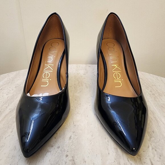 Calvin Klein Shoes - Calvin Klein Womens Gayle Poi Black Patent 10M - A005